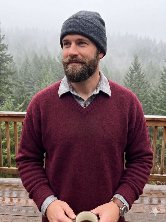 Pendleton Other - Pendleton Mens Large Sweater Lambswool V-neck Red Wine Maroon Wool Pullover Knit
